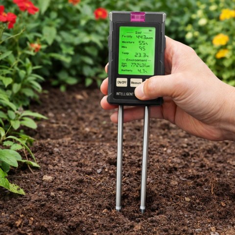 Miernik Wilgotności Roślin Higrometr Gleby 6W1 Temperatura Światło PH