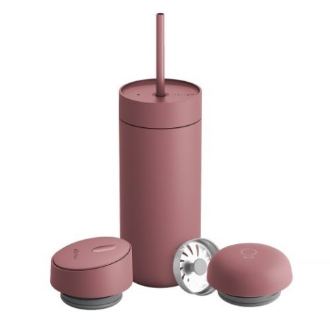 Kubek termiczny 473 ml Carter Move Mug 3w1 +3 nakrętki Fellow pudrowy różowy