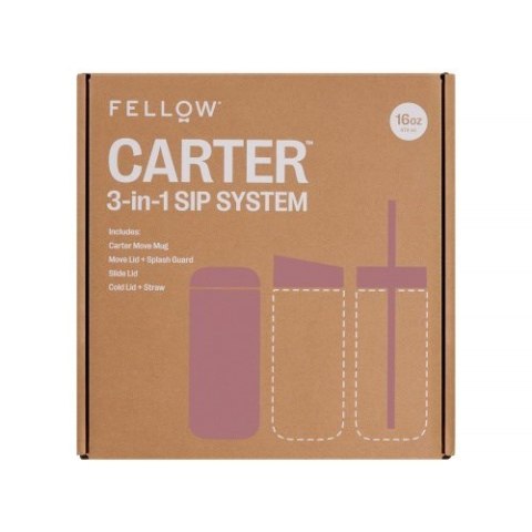 Kubek termiczny 473 ml Carter Move Mug 3w1 +3 nakrętki Fellow pudrowy różowy