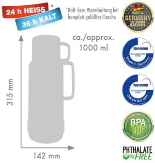ROTPUNKT TERMOS SZKLANY POJ. 1,0 L, SHINY FOX (RUD