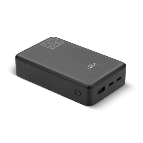 EVERACTIVE POWERBANK 20 000MAH, 1X USB, 2X USB-C, 20W, QC4+, WYŚWIETLACZ LCD, CZARNY EB-22QB