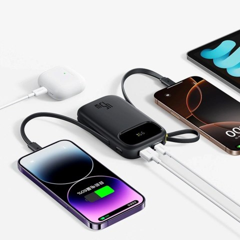 Powerbank Baseus EnerFill FC31 QPow3 20000mAh 45W z wyświetlaczem z kablami USB-C i Lightning - czarny