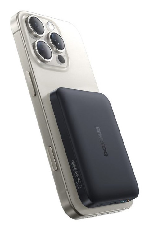 Powerbank Baseus EnerFill FM11 Ultra-Mini 10000mAh 22,5W kompatybilny z MagSafe z kablem Baseus Simple USB-C 20V/3A 30cm - czarn