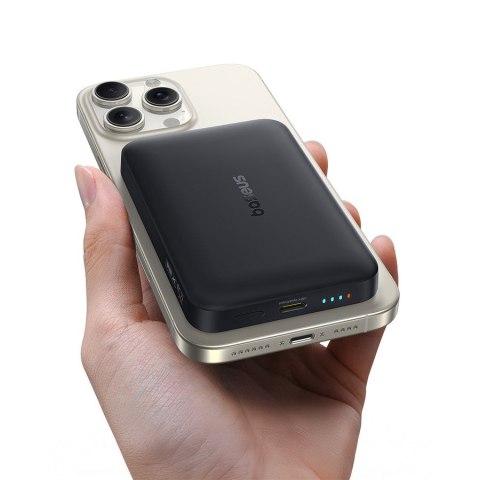 Powerbank Baseus EnerFill FM11 Ultra-Mini 10000mAh 22,5W kompatybilny z MagSafe z kablem Baseus Simple USB-C 20V/3A 30cm - czarn