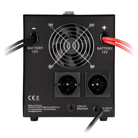 REBEL ZASILACZ AWARYJNY Z CZYSTYM PRZEBIEGIEM SINUSOIDALNYM I FUNKCJĄ ŁADOWANIA 12V 230V 1500VA/1050W LFP4 RB-4029