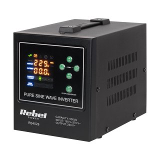 REBEL ZASILACZ AWARYJNY Z CZYSTYM PRZEBIEGIEM SINUSOIDALNYM I FUNKCJĄ ŁADOWANIA LFP4 12V 230V 500VA/300W RB-4026