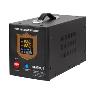 Zasilacz awaryjny KEMOT PROsinus-1000 przetwornica z czystym przebiegiem sinusoidalnym i funkcją ładowania 12V 230V 1000VA/700W 