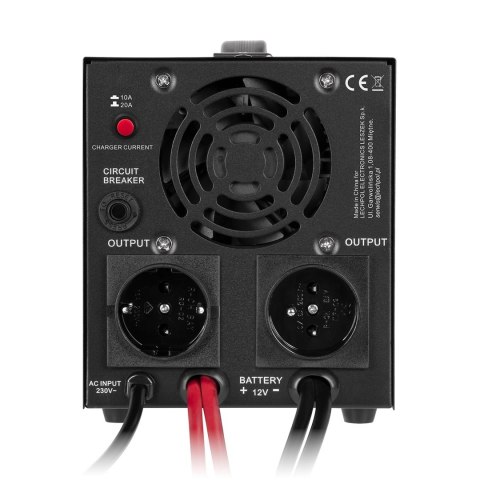 Zasilacz awaryjny KEMOT PROsinus-1000 przetwornica z czystym przebiegiem sinusoidalnym i funkcją ładowania 12V 230V 1000VA/700W 