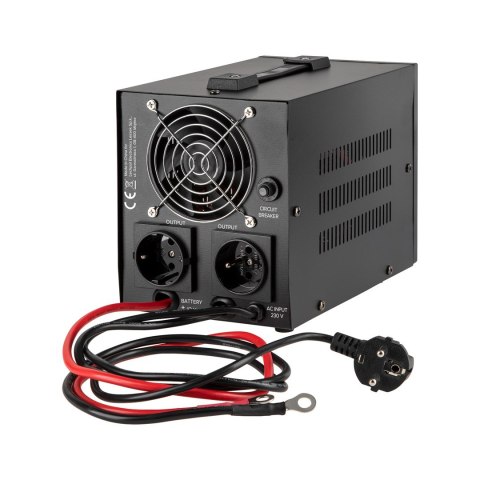 Zasilacz awaryjny Rebel POWER-500 - przetwornica z czystym przebiegiem sinusoidalnym i funkcją ładowania 12V 230V 500VA/300W