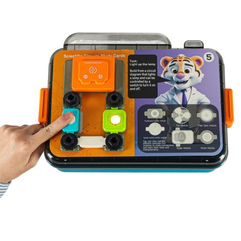 Mały elektryk elektronik zestaw edukacyjny 45 elementów + 12 kart