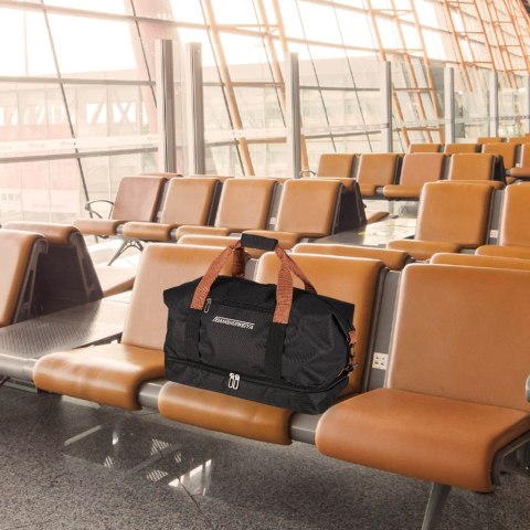 Torba podróżna sportowa bagaż podręczny do samolotu turystyczna czarna