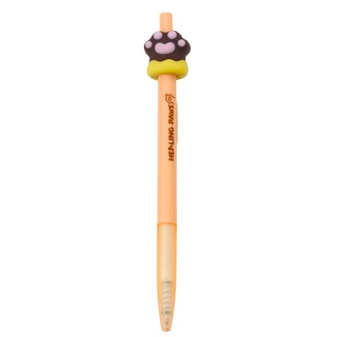 Długopis Żelowy Kocia Łapka Brązowa Niebieski Tusz 15cm 0.5mm