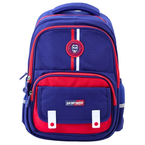 Plecak Szkolny Pas Piersiowy Granatowo Czerwony 20L 38cm