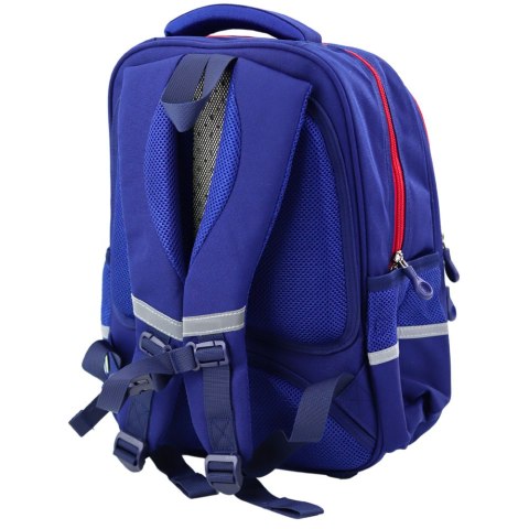 Plecak Szkolny Pas Piersiowy Granatowo Czerwony 20L 38cm