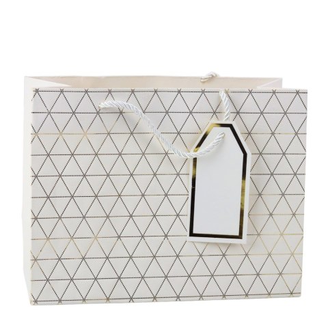 Torba Prezentowa Geometryczna Złote Linie 23 x 18 x 10 cm