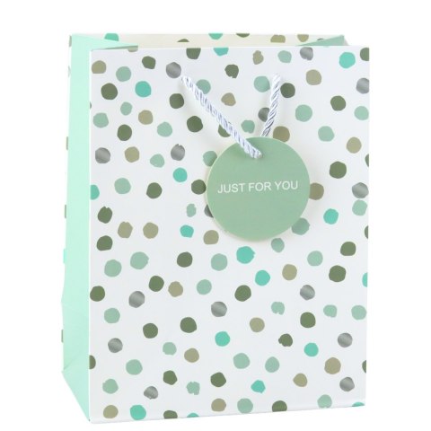 Torba Prezentowa Z Kropkami Napis Just For You 23 x 18 x 10,5 cm