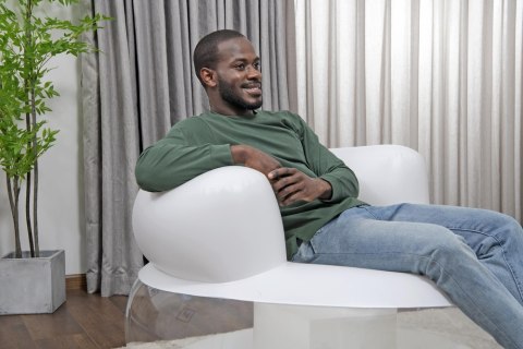 Dmuchany Fotel Biały 112 x 112 x 70 cm Bestway 75138