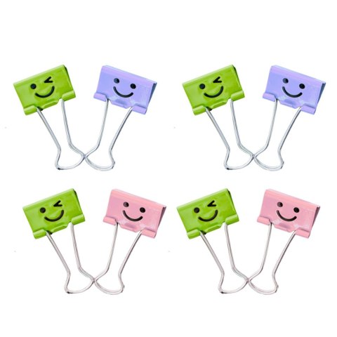 Zestaw Klipsów Spinaczy Biurowych Do Papieru Kolorowe Buźki 8szt 19mm