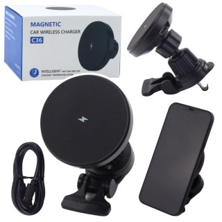 Uchwyt Samochodowy Magnetyczny Z Ładowarką Indukcyjną 15W