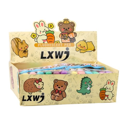 Zestaw Mini Zakreślaczy Kapibara W Etui Kolorowe Pstelowe 6szt