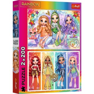 Puzzle - 2x200 - Tęczowe lalki - Rainbow high - Trefl 13335