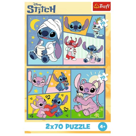 Puzzle - 2x70 - Ze Stitchem nie ma nudy - Disney Lilo and Stitch - Trefl 34444