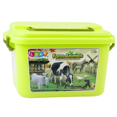 Zestaw Figurek Zwierzęta Zagroda Rośliny Drzewa Kuferek 57el