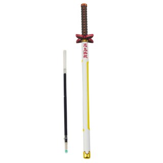 Długopis Miecz Katana Anime Metalowy Czarny Tusz Wymienny Wkład Biało-Żółty