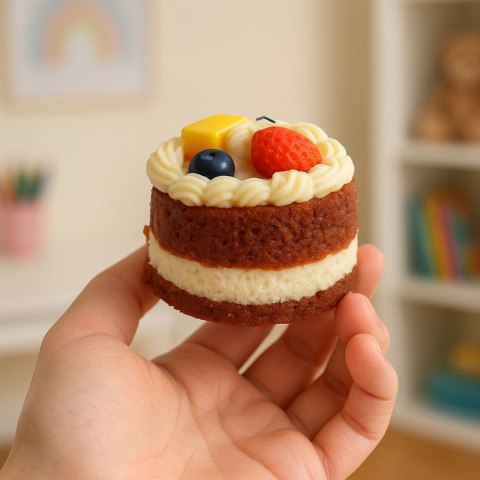 Gniotek Ciasto Z Owocami Tort Dekoracyjne Elastyczne Ozdoba 6 x 7 cm