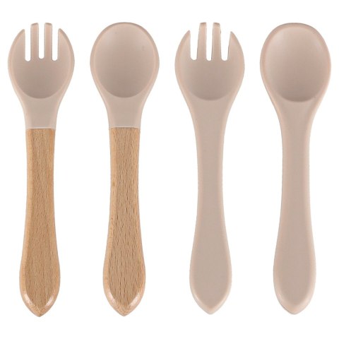 Naczynia silikonowe dla dzieci niemowląt krab zestaw 9 elementów beżowe