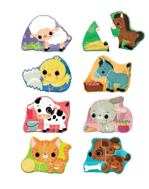 Puzzle Mali Przyjaciele Zwierzątka Farma Uczę się Bawiąc Język Polski Clementoni 50761