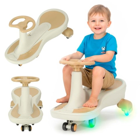 Jeździk grawitacyjny LED Swing Fix S4 świecące koła z muzyką grający 76cm złoto-biały max 100kg