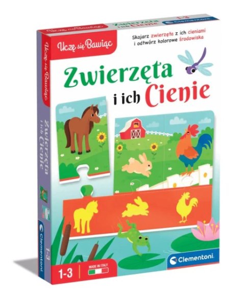 Puzzle Zwierzęta i Ich Cienie Uczę się Bawiąc Język Polski Clementoni 50762