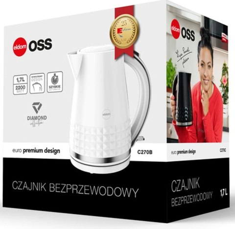 ELDOM CZAJNIK OSS,POJ.1,7 L,MOC 2150 W,BIAŁY C270B