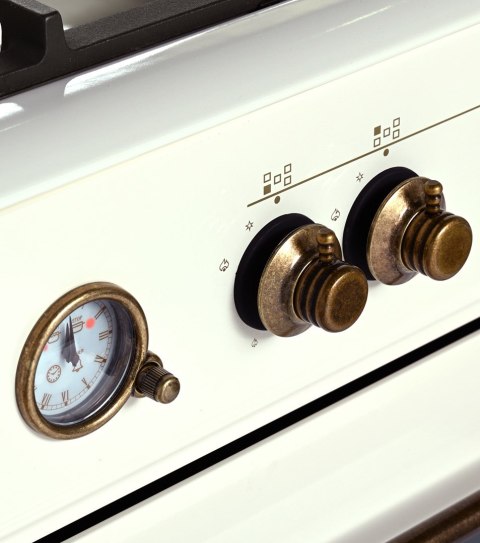 Kuchnia gazowo elektryczna Ravanson Retro KWGE-90ARC (kremowy)