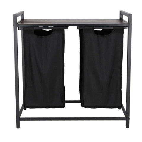 Kosz na pranie bieliznę 2 komory z półką blatem pojemnik loft 92l