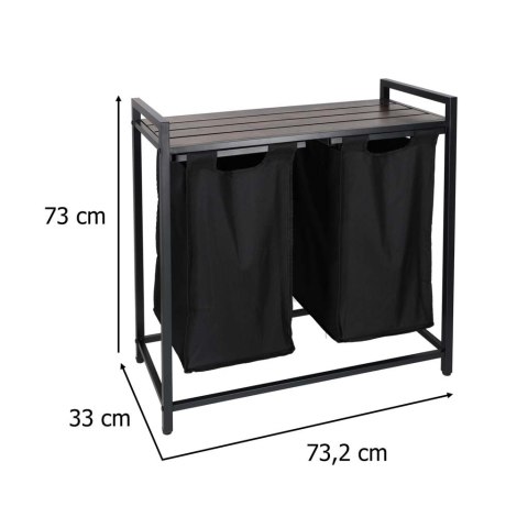 Kosz na pranie bieliznę 2 komory z półką blatem pojemnik loft 92l