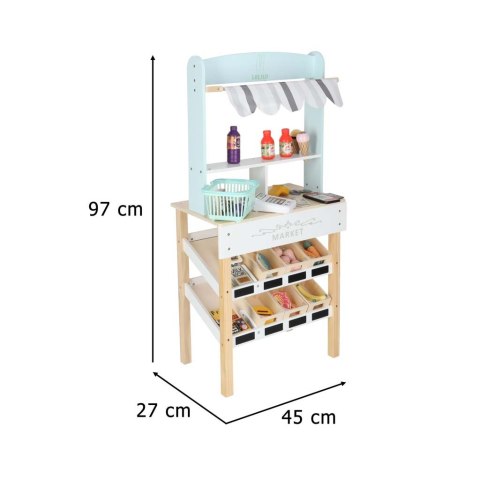 Market drewniany LULILO Melo stragan supermarket z kasą