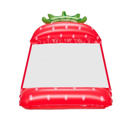 Materac dmuchany plażowy hamak wodny leżak fotel krzesło do pływania basenu truskawka