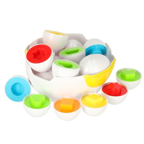 Układanka edukacyjna sorter dopasuj kształty jajka 12 szt. kura