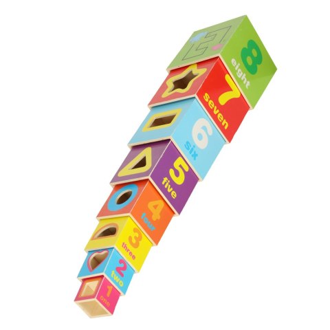 Wieża edukacyjna drewniana sorter kształty nauka liczenia 71cm XXL