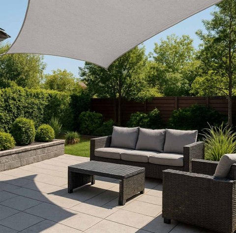 Żagiel przeciwsłoneczny LUARO ogrodowy tarasowy wodoodporny 4x3m prostokątny szary