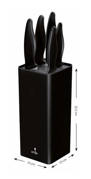 Zestaw noży w bloku Smile SNS-6 6-elementowy czarny