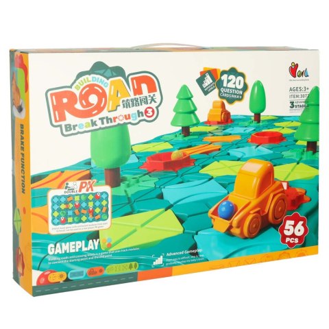 Gra logiczna planszowa labirynt tor przeszkód 56 el.