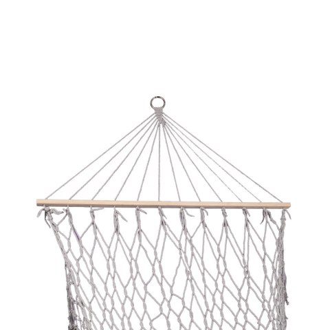 Hamak ogrodowy boho siatka frędzle leżak wiszący makrama 200cm Szary