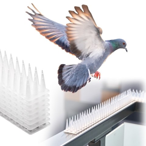 Kolce na gołębie listwa na ptaki odstraszasz plastikowe gęste białe 8el. 43 cm