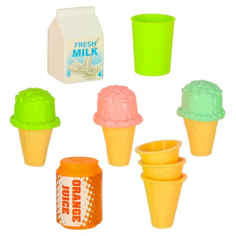 Kosz piknikowy koszyk lodziarnia desery jedzenie prowiant przekąski na piknik