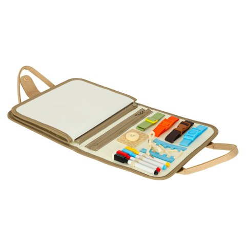 Tablica manipulacyjna sensoryczna montessori walizka dinozaury