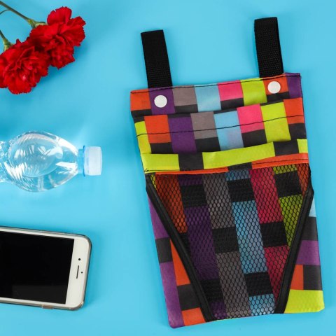 Torba na rower hulajnogę kierownicę telefon sakwa rowerowa kolorowa kratka