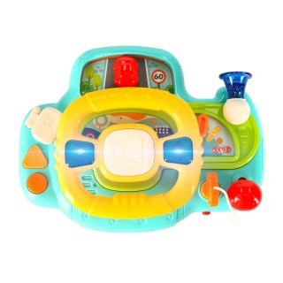 Zabawka interaktywna kierownica dla dzieci dziecka malucha do wózka symulator muzyka dźwięki niebieska